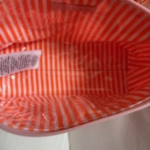 Mark and Graham Clean Coated Travel Pouch, Set of 2- Pink-Orange Block Print - Picture 5 of 10